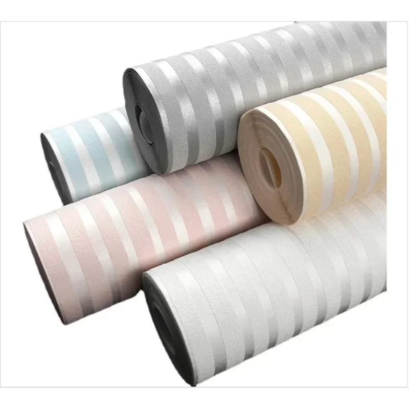 papier peint moderne rayures horizontales beige gris vert rose blanc