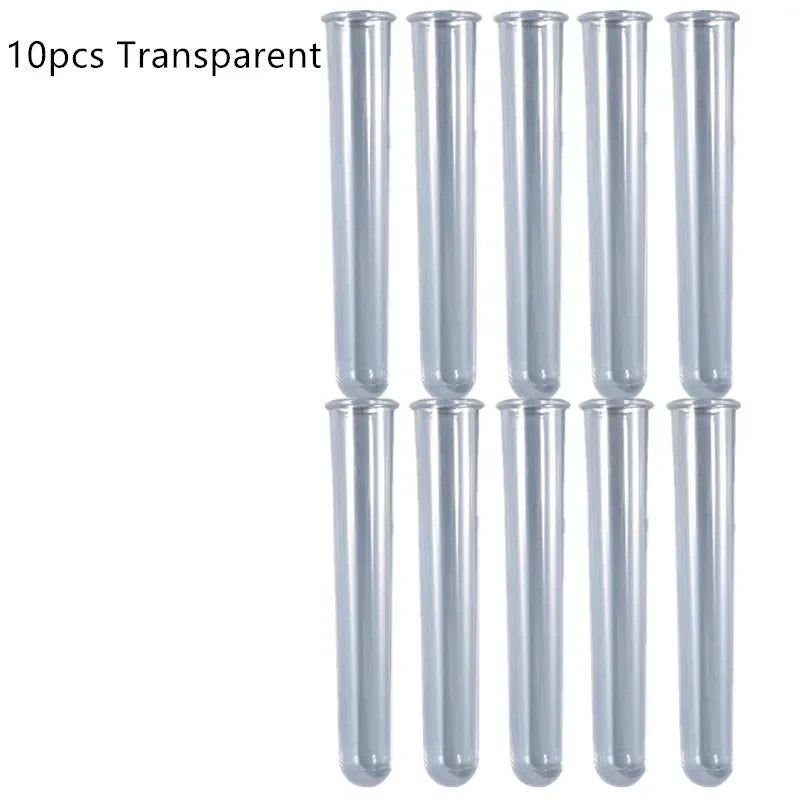 tubes essai silicone transparent violet bleu clair moderne decoration intérieure 12cm 10pièces