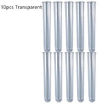 tubes essai silicone transparent violet bleu clair moderne decoration intérieure 12cm 10pièces