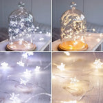 guirlande lumineuse étoiles dorées fil transparent auto batterie 5m 50lumières moderne noël mariage