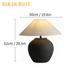 lampe table moderne noir abat jour texture mat base solide flux lumineux 249 2000