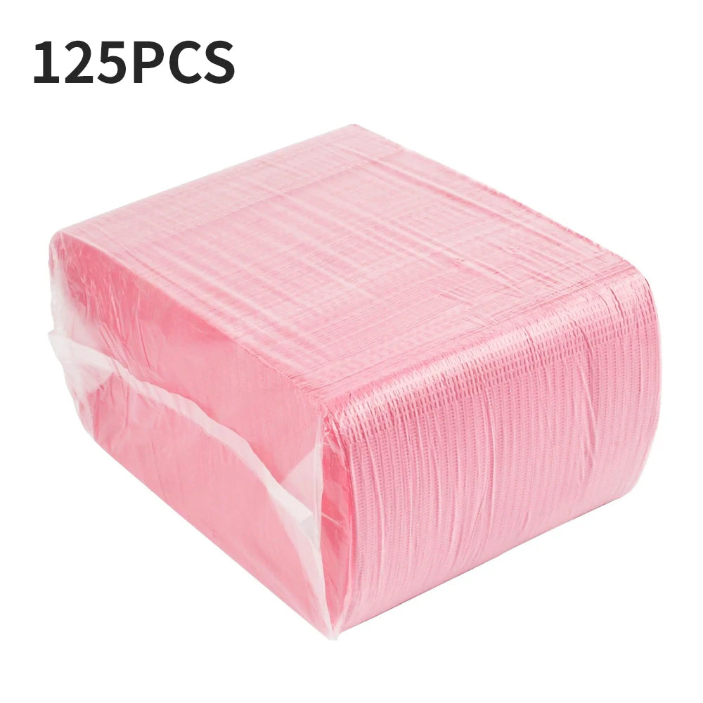 serviettes jetables rose violet blanc rayées modernes manucure outils scies taille grande