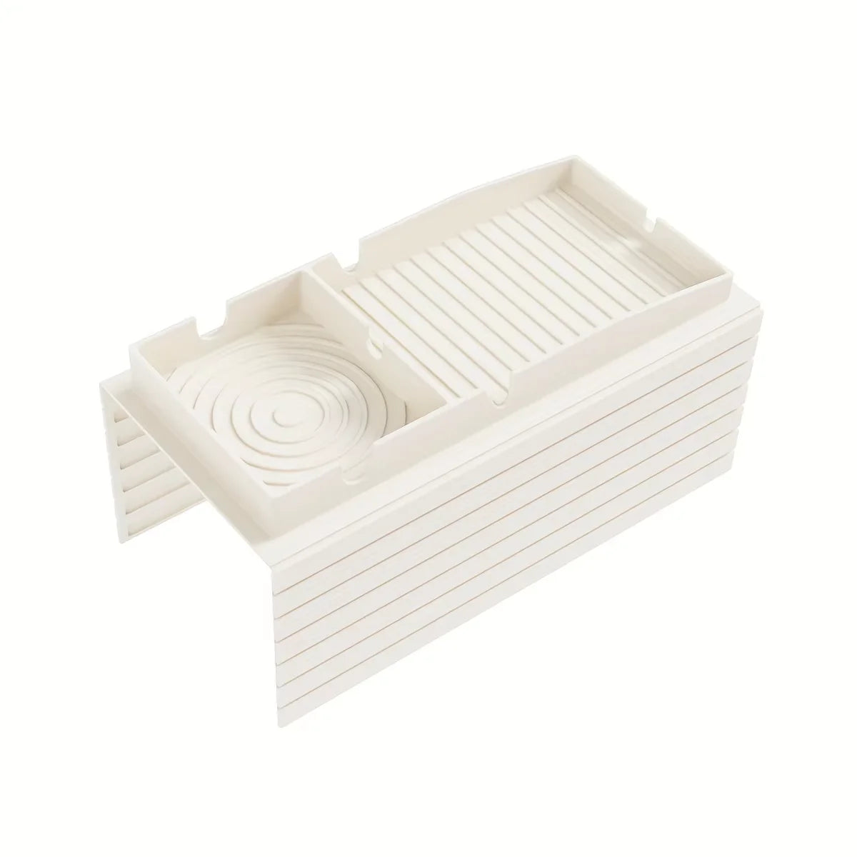 plateau silicone gris rainuré moderne plateau accoudoir canapé rangement tasses collations télécommande