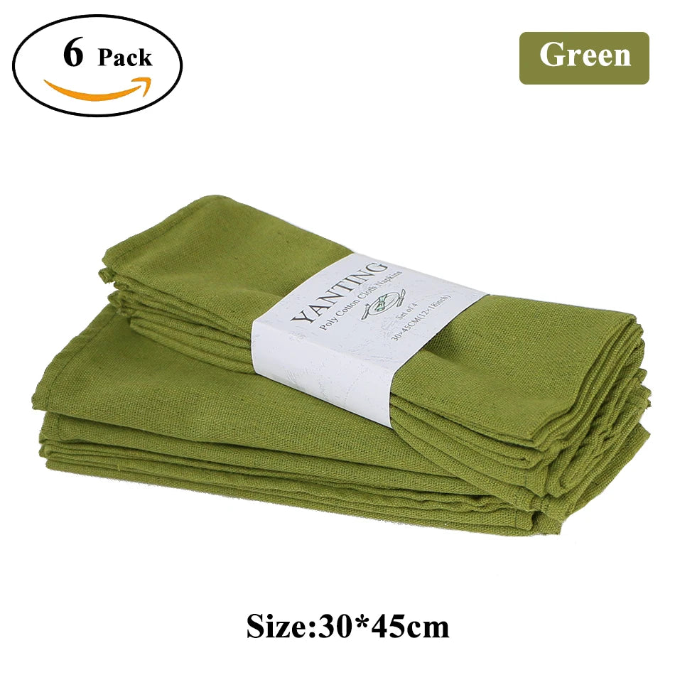serviettes table tissu rouge vert noir 30x45cm uni réutilisable fêtes mariage opaques classiques pièces