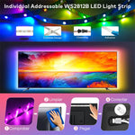 ruban led multicolore rayures horizontales adhésif controle application mobile led 5050 ws2812bRGBO