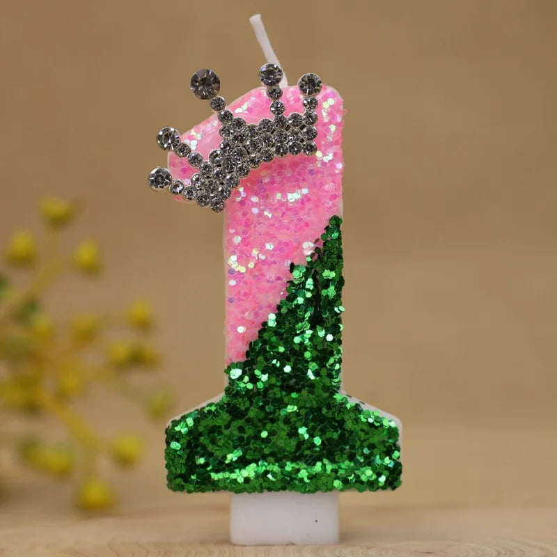 bougies numérotées pailletées rose vert blanc opaques festives tringle boîte rangement