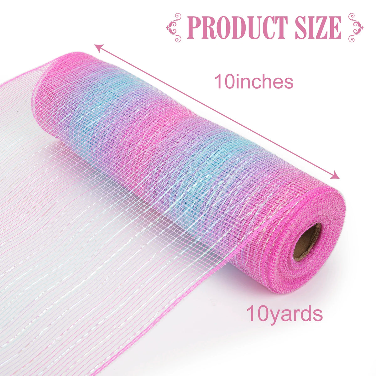 ruban filet polyester rayures horizontales rose bleu vert clair moderne 10 pouces large 10