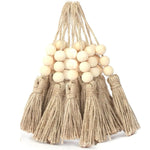bois décoratives pompons coton boho blanc beige rustic decoration bricolage festive decoration
