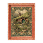 cadre magnétique bois orange motif animaux paysages artistique décoration mur