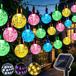 guirlande lumineuse solaire multicolore moderne texture granulée fixation panneau solaire