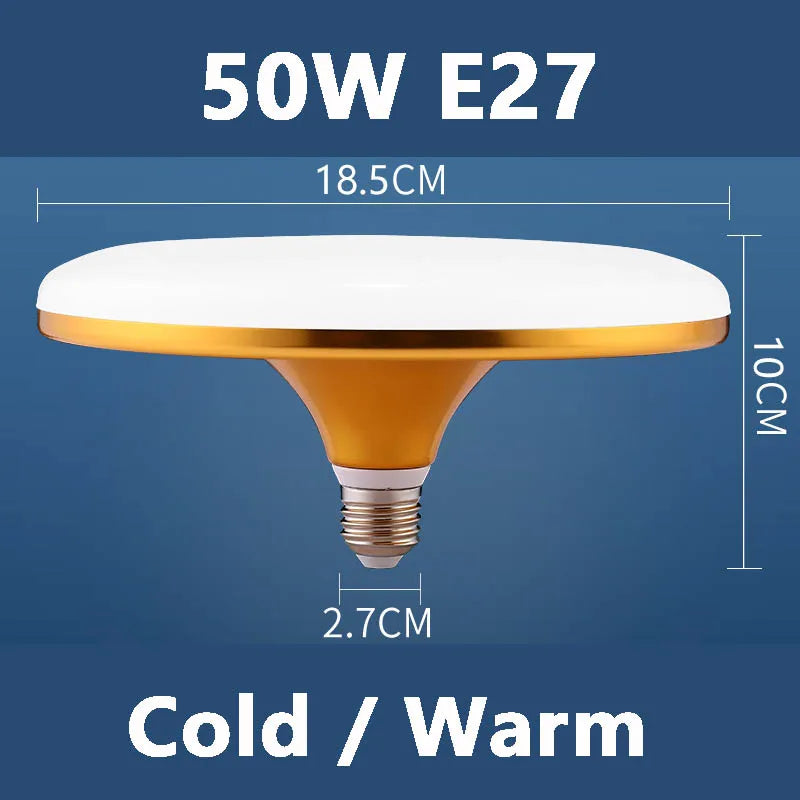 ampoule led ufo e27 ac 220v 15w 20w 30w 40w 50w 60w lumière froide