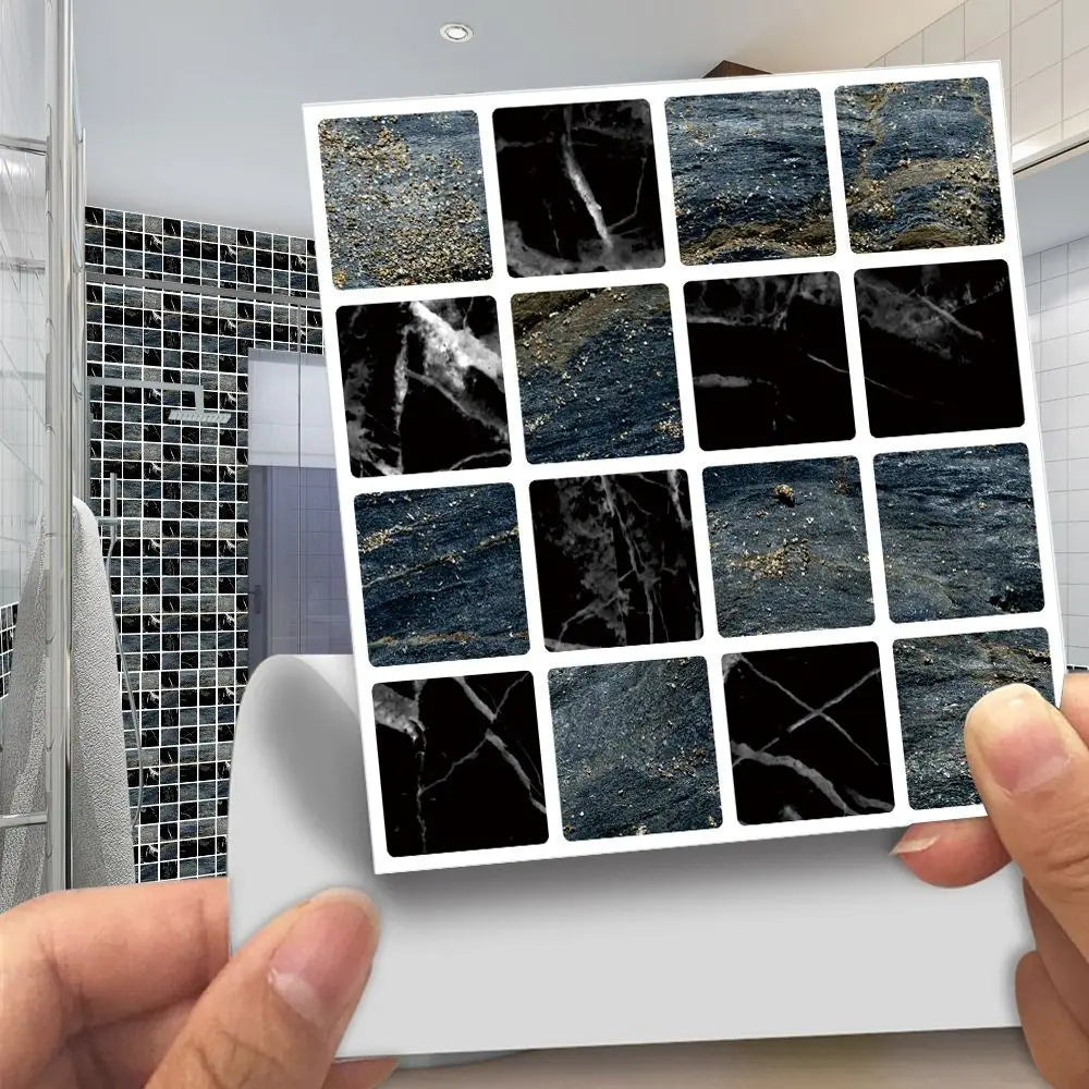 carreaux muraux auto adhésifs pvc mosaïque effet 3d moderne noir blanc gris décoratif salle