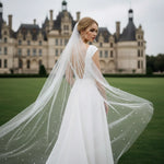 voile mariée blanc élégant classique transparent prom mariage festive romantique