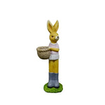 pot fleur lapin statuette panier fleuri décoration jardin enfantin orangé vert bleu