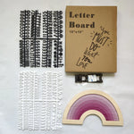 lettres bois arc ciel lettreboard moderne décoration festive planche messages messages colorés boîte rangement