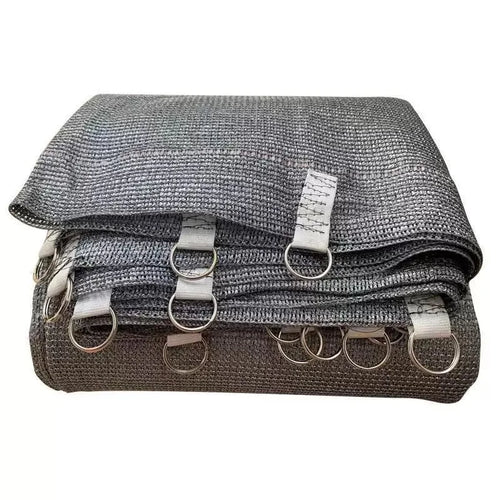 rideau extérieur anti uv anti insectes protection solaire moderne gris polyester grommets isolation thermique