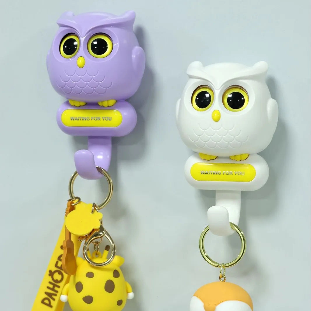 crochet mural oiseau chouette oiseau cartoon mignon porte clefs figurines animaux vert clair rouge