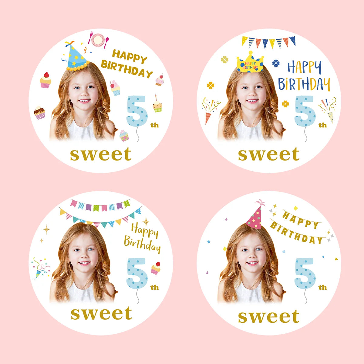 sticker personnalisable anniversaire enfant happy birthday sweet décoratif festif adhésif