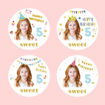 sticker personnalisable anniversaire enfant happy birthday sweet décoratif festif adhésif