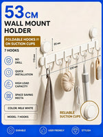 porte sacs mural blanc lait crochets pliables ventouse moderne minimaliste salle bain cuisine