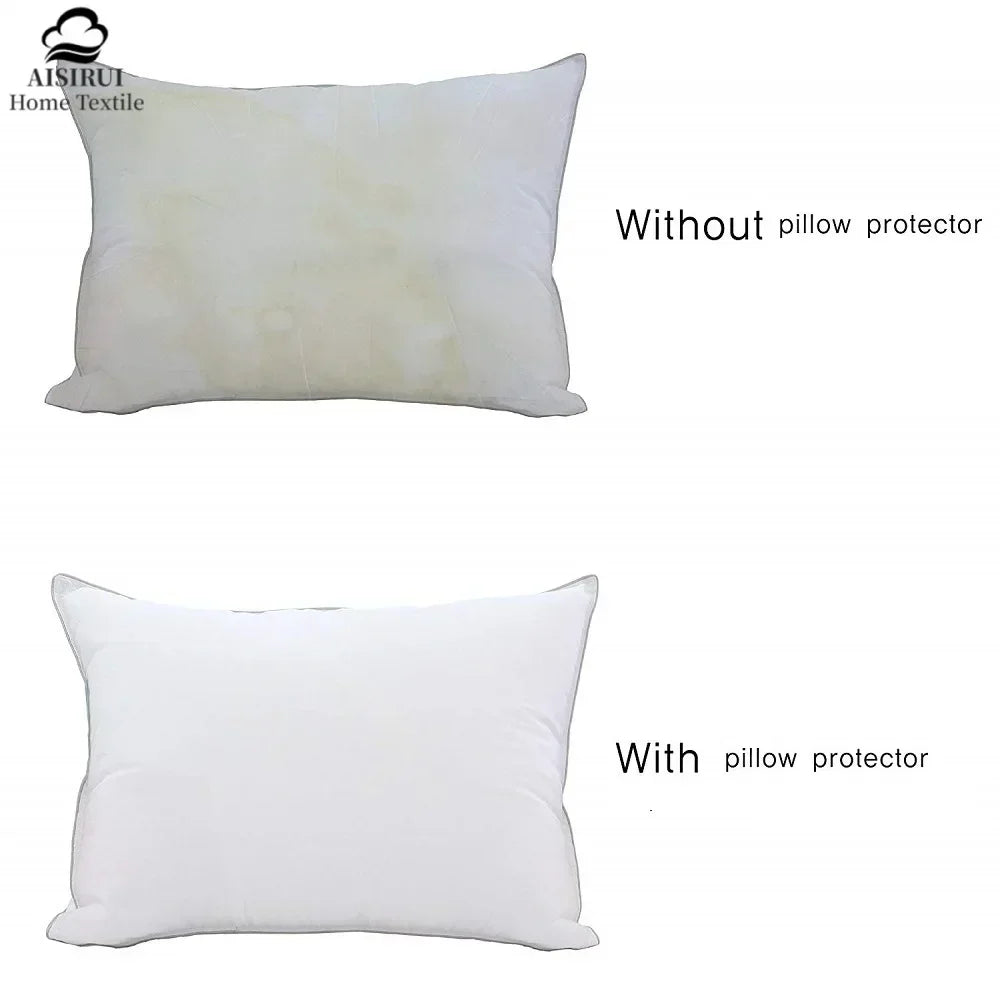 protège oreiller imperméable blanc motif gouttes d'eau zipper latéral moderne respectueux environnement maison