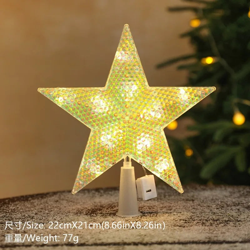décoration noël étoile lumineuse transparente perforée classique tringle support chambre maison