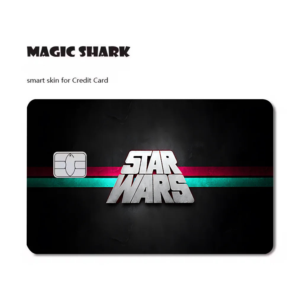étui carte bancaire star wars logo noir rouge adhésif moderne stylisé billets protection porte