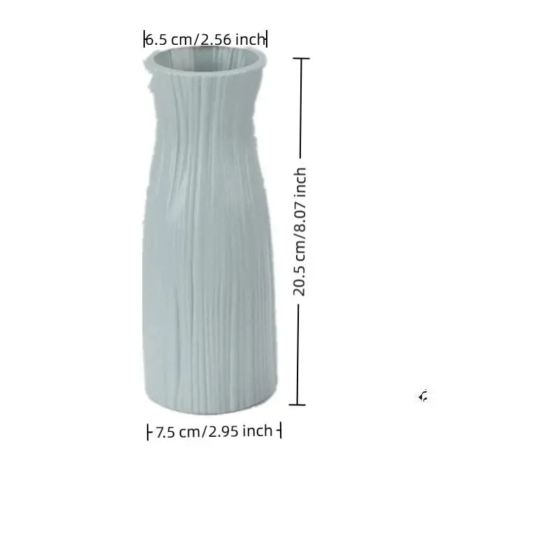 vase moderne rose pâle bleu clair blanc rayures verticales opacité décoration intérieure floral composition