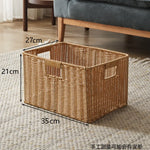 panier rangement rotin marron clair rustique salle bain salon
