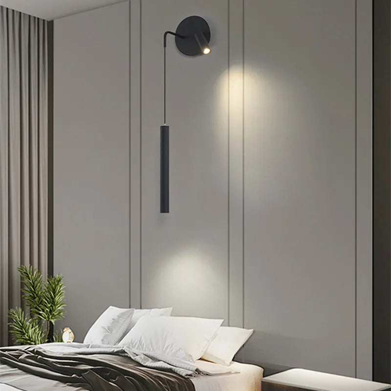 Lampe de chevet LED design nordique moderne allumée