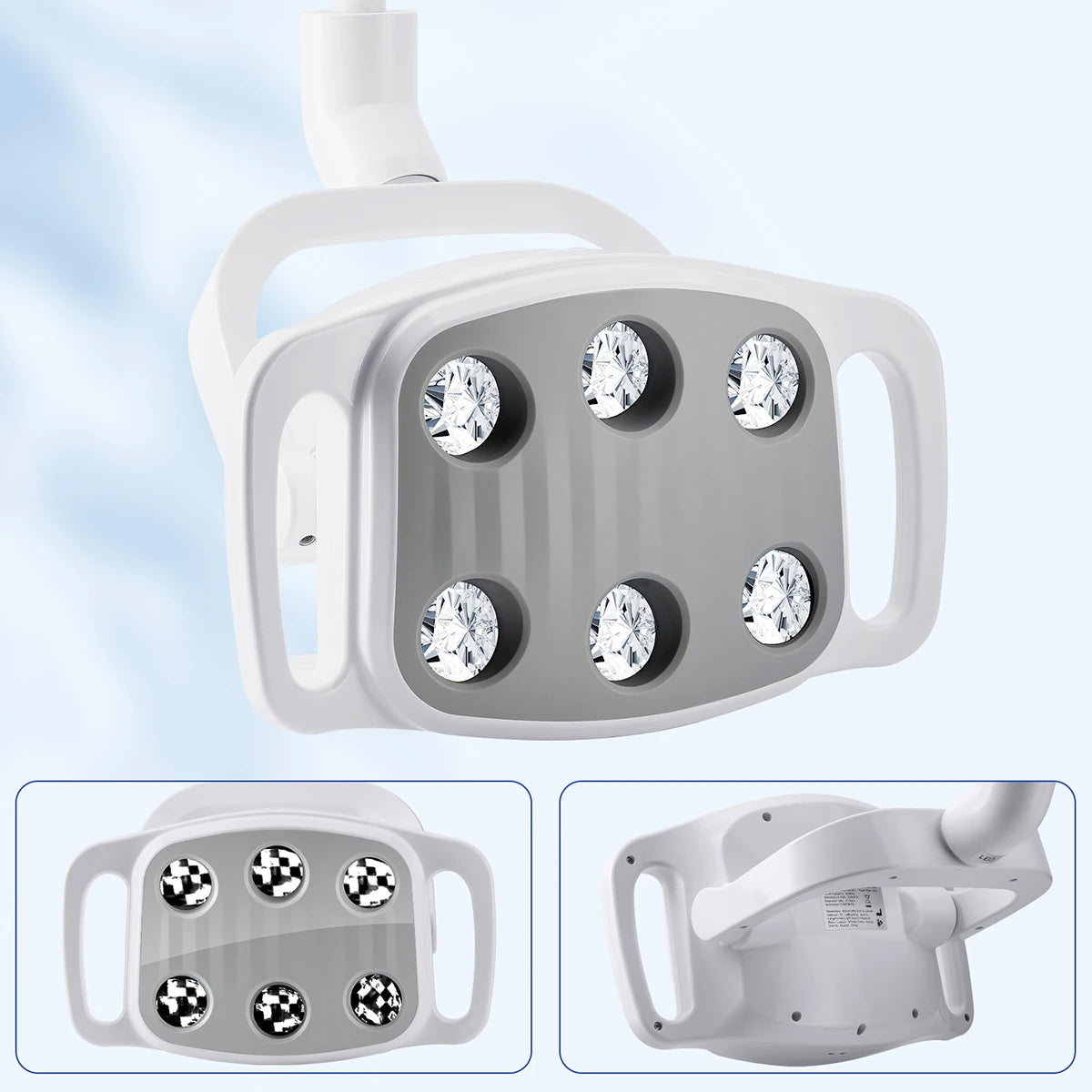 lampe led dentaire blanche moderne tringle anneau decoratif manuel utilisation six sources lumineuses led