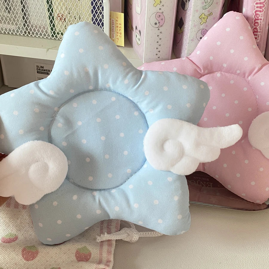 tapis antidérapant kawaii pois rose bleu blanc papeterie étoile ailes duvetés mignon enfantin