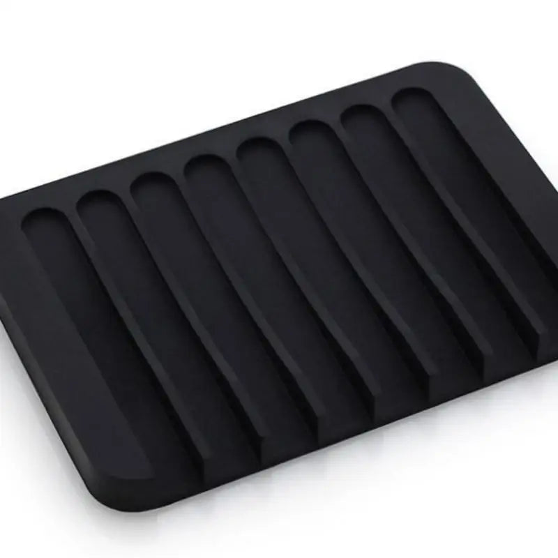 support savon noir rayures moderne égouttement éponge cuisine salle bain