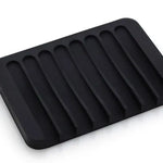support savon noir rayures moderne égouttement éponge cuisine salle bain