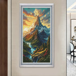 toile imprimée paysage montagne kit broderie moderne coton peinture blanche scénique naturelle