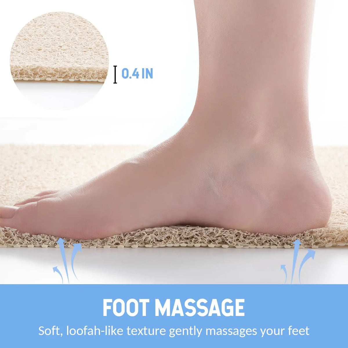 tapis douche bain crème texture éponge moderne antidérapant salle bain rapide séchage respectueux environnement