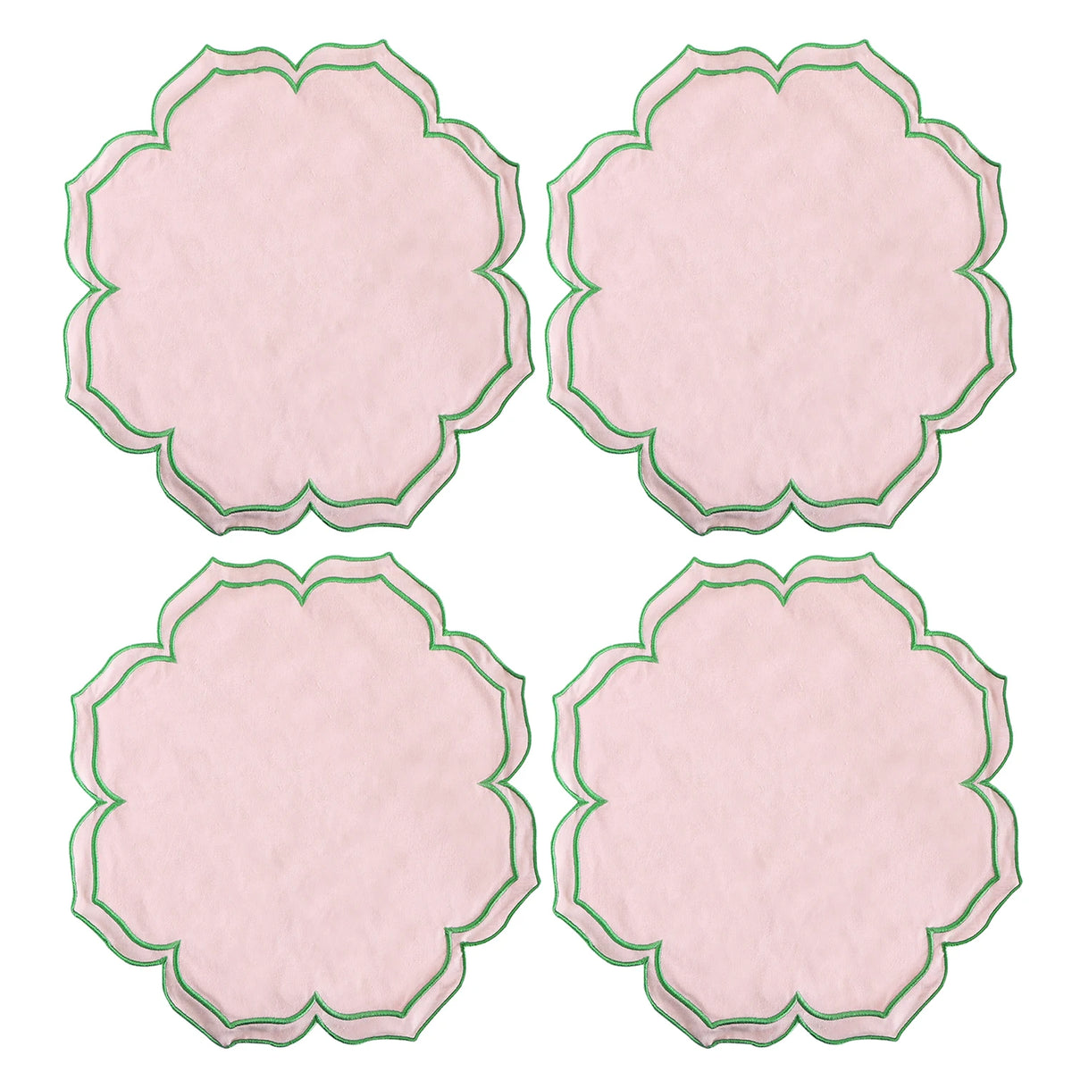 serviettes table coton bordure brodée décoration Noël mariage table repas maison