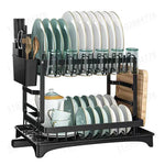 égouttoir vaisselle double niveau assiettes bols tasses verres couverts moderne minimalisteacierinox