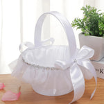 panier mariage blanc tulle plissé rubans satin strass nœuds élégant romantique festif