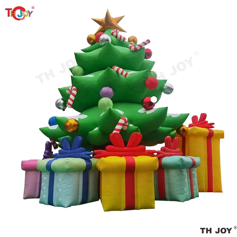 Sapin gonflable de décoration géante pour jardin pendant la journée