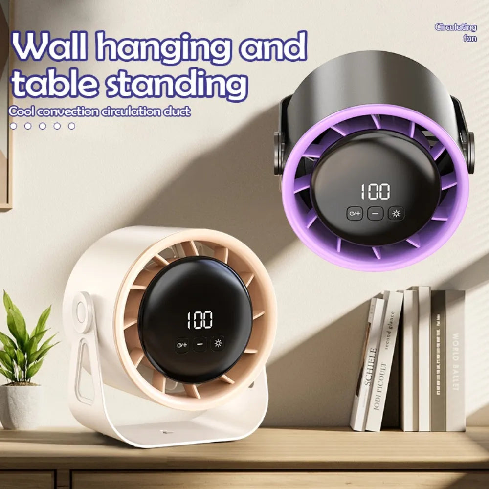 ventilateur portable led rechargeable moderne contrôle tactile noir violet beige