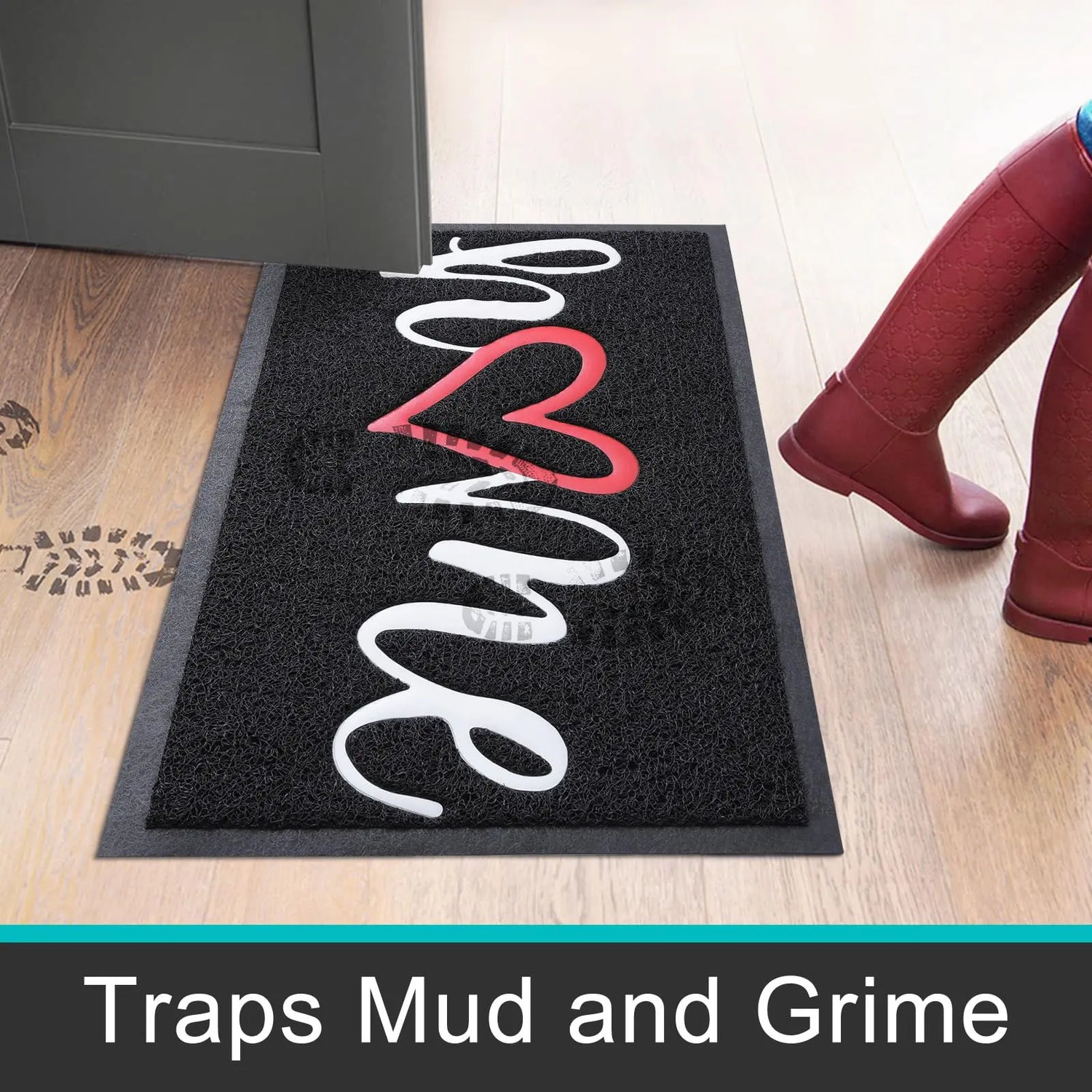 Tapis de salle de bain antidérapant avec motif géométrique
