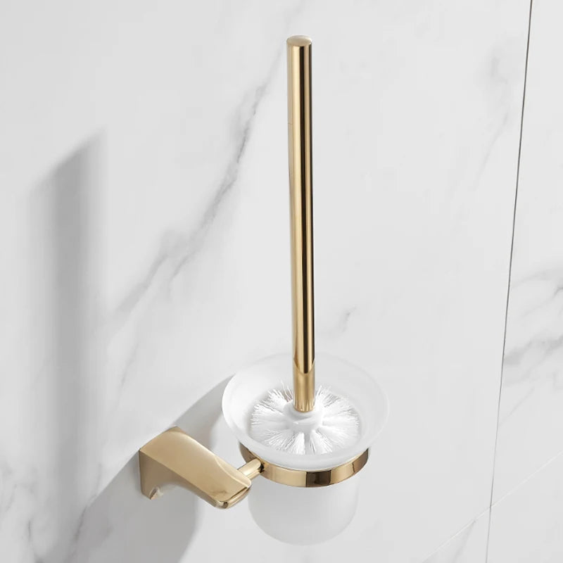 Accessoires salle bain doré moderne porte serviettes support papier toilette brosse wc 60cm