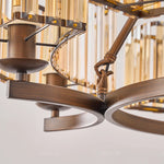 lustre moderne suspension bronze doré ampoules e14 chaines transparentes verticales 105 55cm
