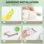 porte serviettes auto adhésif moderne argenté support papier toilette mur sans poinçon rouleau