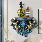 décoration murale étagère ange résine bleu doré blanc classique baroque chambre salon