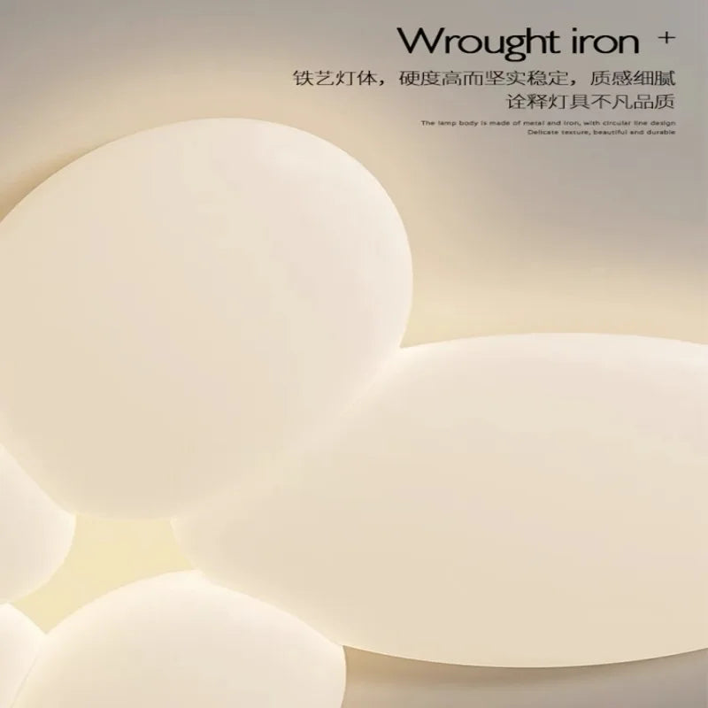 plafonnier moderne blanc nuages minimaliste éclairage chambre restaurant led toucher