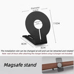 support multifonction bois foncé blanc moderne adhésif support portable smartphone montre casque câbles tiroir