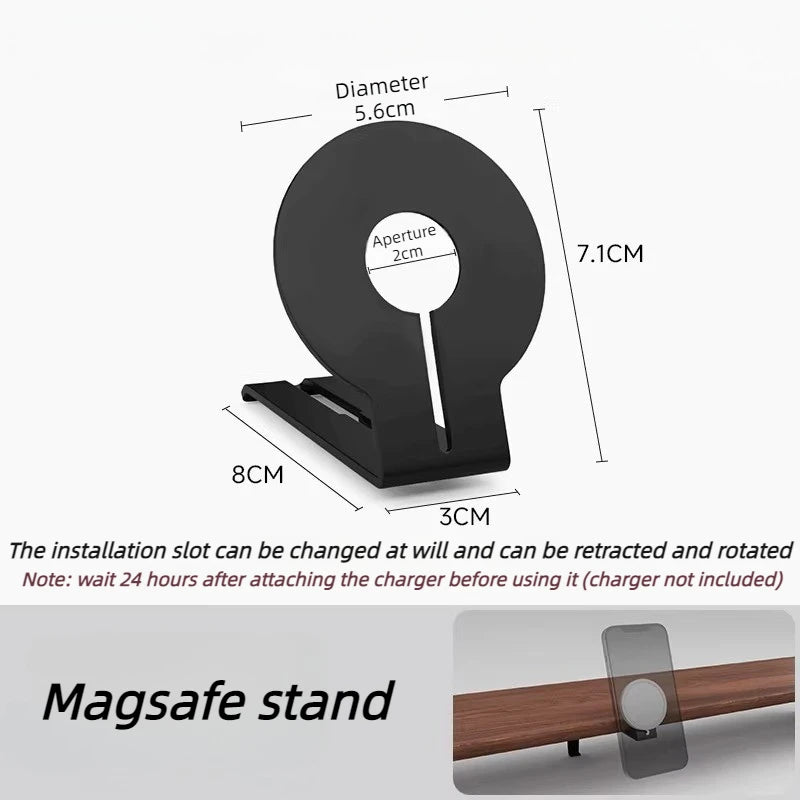 support multifonction bois foncé blanc moderne adhésif support portable smartphone montre casque câbles tiroir