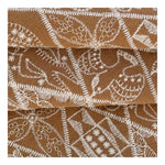 tissu brodé traditionnel géométrique floral résistant coton bleu foncé marron blanc totalément opaque artisanal